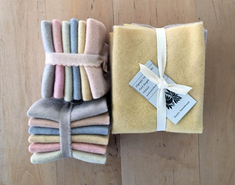RUSTIC FARMHOUSE Six Pack of Hand Dyed Wool Bundle for Rug Hooking and Wool Applique