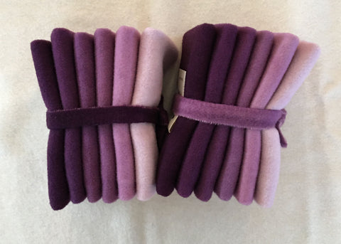 PASSION FLOWER Six Pack of Hand Dyed Wool Bundle for Rug Hooking and Wool Applique