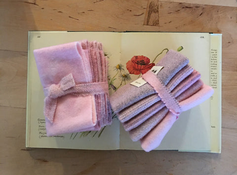 BALLERINA PINK Hand Dyed Wool Bundle for Rug Hooking and Wool Applique