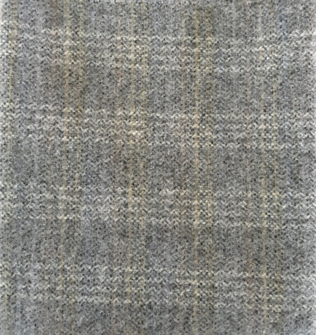 REFECTIONS, Grey Plaid Mill Dyed Fat Quarter Yard, Felted Wool Fabric