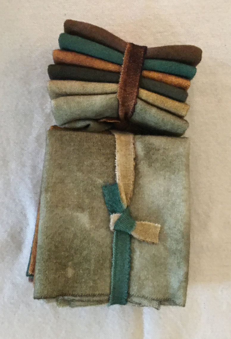 FOREST Six Pack of Hand Dyed Wool Bundle for Rug Hooking & Wool Applique