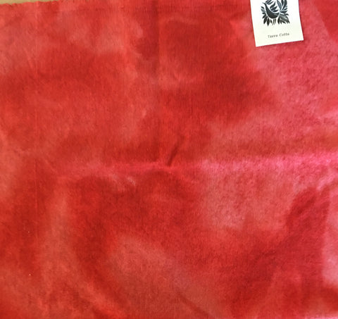DEEP CORAL Hand Dyed Felted Wool Fabric for Wool Applique and Rug Hooking