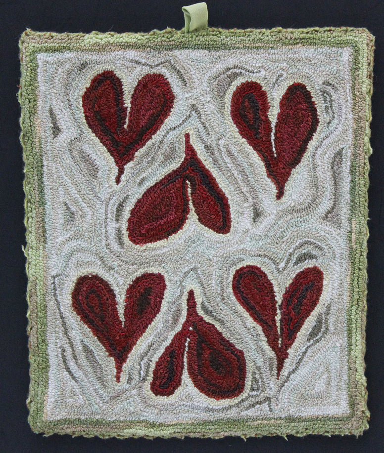 SIX of Hearts, a Punch Needle Embroidery Pattern